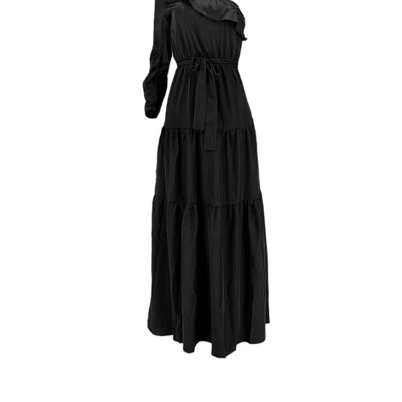 NWT Black One Ruffle Sleeve Maxi Dress - Picture 4 of 7